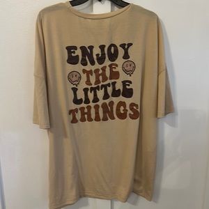 Tan Graphic Tee - Enjoy the Little Things